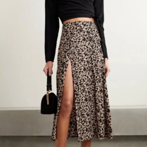 Reformation Zoe Slit Midi Skirt sz 0 in Like New Condition - Picture 1 of 11